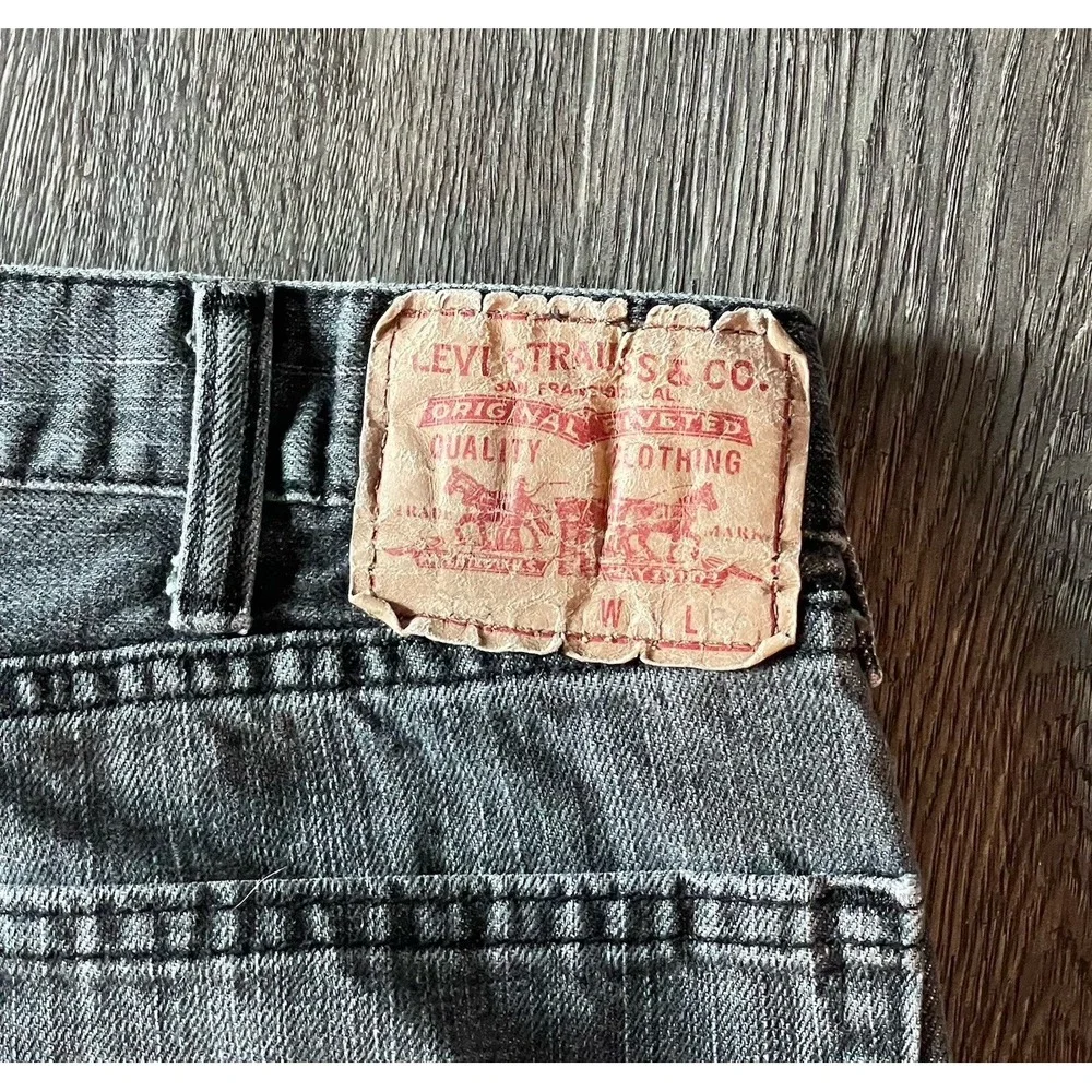 Levi's 505 Faded Black Jeans Mens‎ Fits 36x33 Tag 38x34 Straight Leg Y2K Denim